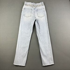 BDG Jeans Womens 25 High Rise Girlfriend Striped Back Yoke Button Fly Light Wash